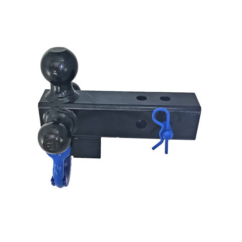 The Captain 4 in 1 - Patriot Hitches 4-Way 3-Ball Mount for 2-1/2" Hitches - The Captain - 30K - Blue Accent (Black Gloss)