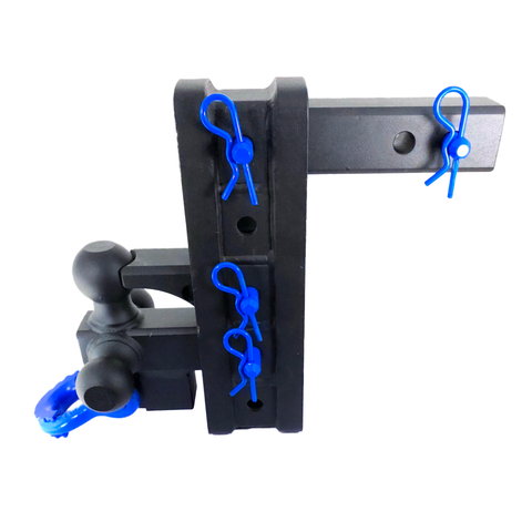 The Patriot - Patriot Hitches 8-Way 3-Ball Mount w/ Adjustable Stacked Receivers - 2" Hitch – 25K – Blue Accent
