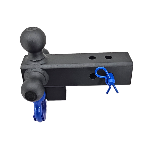 The Captain 4 in 1 - Patriot Hitches 4-Way 3-Ball Mount for 2-1/2" Hitches - The Captain - 30K - Blue Accent