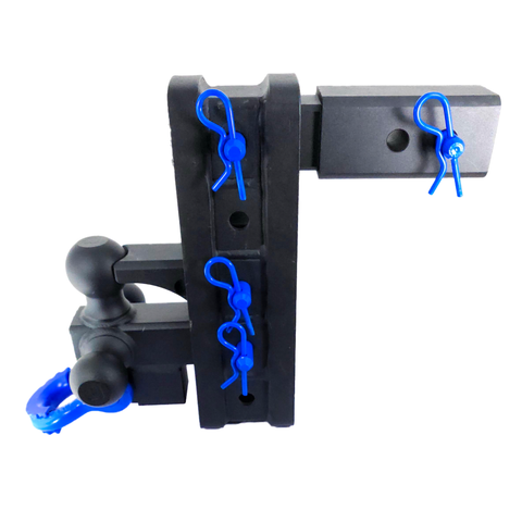 The Patriot - Patriot Hitches 8-Way 3-Ball Mount w/ Adjustable Stacked Receivers – 2-1/2" Hitch – 25K – Blue Accent