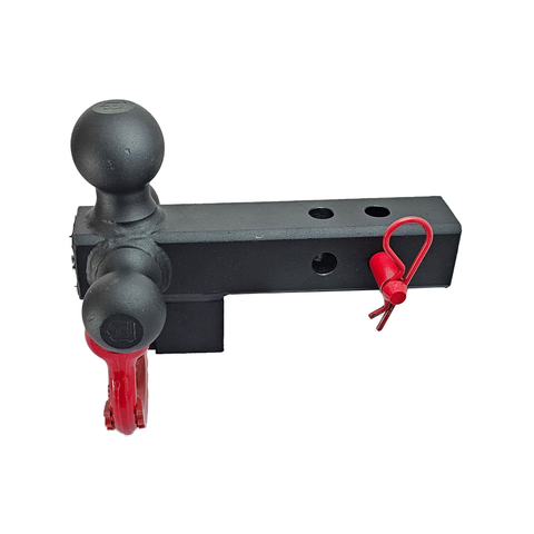 The Captain 4 in 1 - Patriot Hitches 4-Way 3-Ball Mount for 2" Hitches - The Captain - 30K - Red Accent
