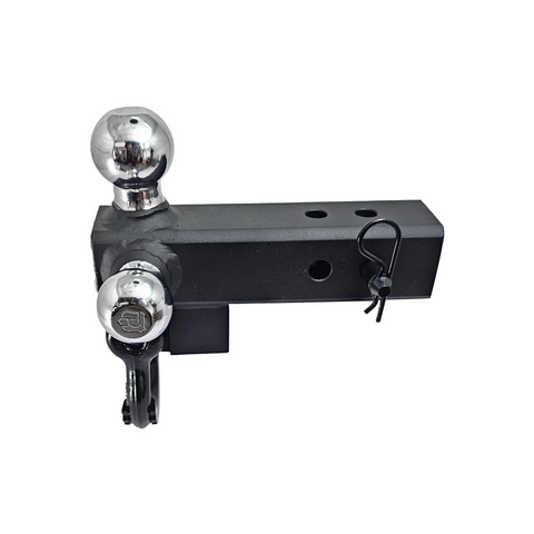 The Captain 4 in 1 - Patriot Hitches 4-Way 3-Ball Mount for 2-1/2" Hitches - The Captain - 30K - Black Gloss Accent (Texture Chrome)
