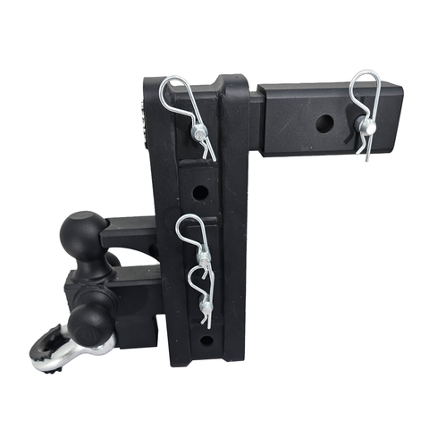 The Patriot - Patriot Hitches 8-Way 3-Ball Mount w/ Adjustable Stacked Receivers – 2-1/2" Hitch – 25K – Silver Accent