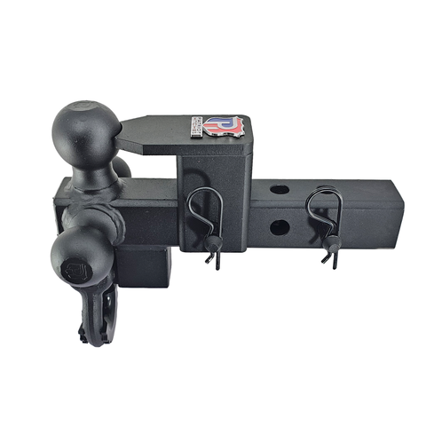 The Captain 5 in 1 - Patriot Hitches 5-Way 3-Ball Mount for 2" Hitches - The Captain - 30K – Black Texture Accent