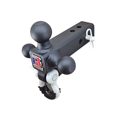 The Captain 4 in 1 - Patriot Hitches 4-Way 3-Ball Mount for 2-1/2" Hitches - The Captain - 30K - White Accent