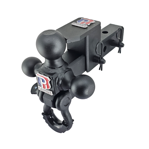 The Captain 5 in 1 - Patriot Hitches 5-Way 3-Ball Mount for 2" Hitches - The Captain - 30K – Black Texture Accent