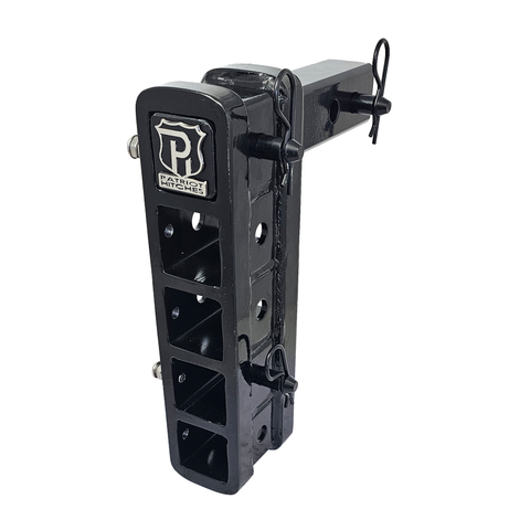 The Major - Patriot Hitches Adjustable Drop/Rise Hitch Stacked Receivers for 2" Hitches - 10" Drop/Rise – 25k - Black Gloss Accent (Black Gloss)