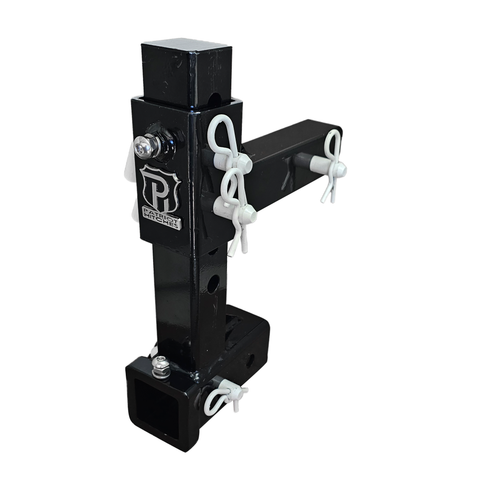 The General Heavy Duty - Patriot Hitches 2" Adjustable Drop Hitch Adapter - 11" Rise/Drop - 10K - White Accent (Black Gloss)