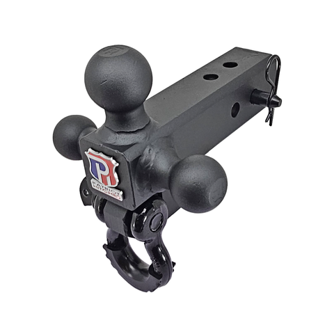 The Captain 4 in 1 - Patriot Hitches 4-Way 3-Ball Mount for 2-1/2" Hitches - The Captain - 30K - Black Gloss Accent