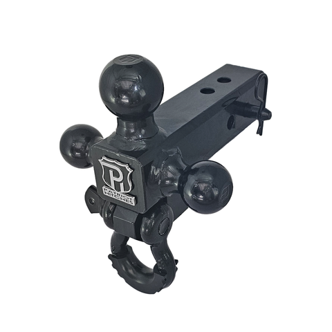 The Captain 4 in 1 - Patriot Hitches 4-Way 3-Ball Mount for 2-1/2" Hitches - The Captain - 30K - Black Gloss Accent (Black Gloss)