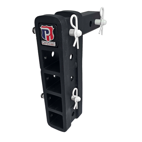 The Major - Patriot Hitches Adjustable Drop/Rise Hitch Stacked Receivers for 2" Hitches - 10" Drop/Rise – 25k - White Accent