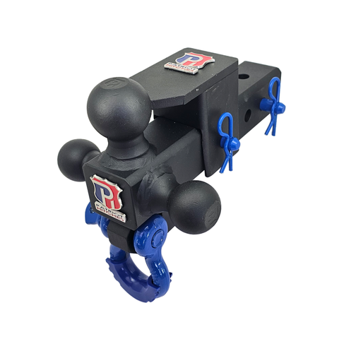 The Captain 5 in 1 - Patriot Hitches 5-Way 3-Ball Mount for 2-1/2" Hitches - The Captain - 30K – Blue Accent