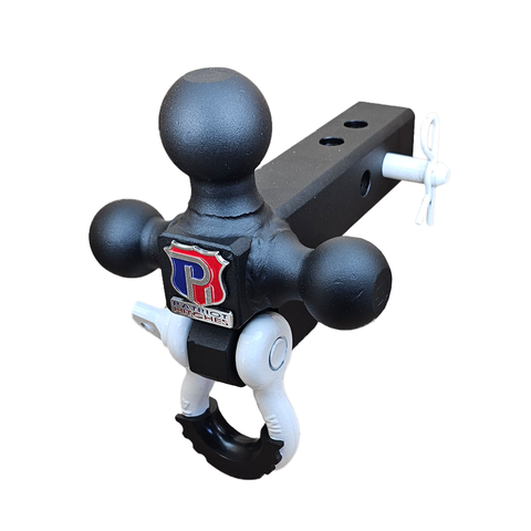 The Captain 4 in 1 - Patriot Hitches 4-Way 3-Ball Mount for 2" Hitches - The Captain - 30K - White Accent
