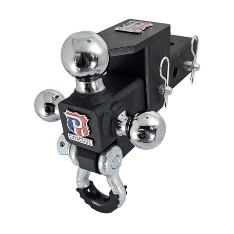 The Captain 5 in 1 - Patriot Hitches 5-Way 3-Ball Mount for 2-1/2" Hitches - The Captain - 30K – Silver Accent (Texture Chrome)