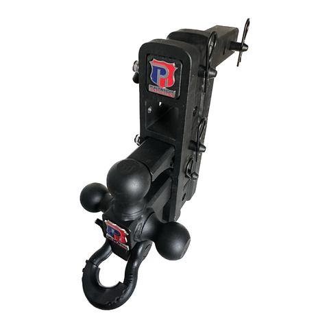 The Patriot - Patriot Hitches 8-Way 3-Ball Mount w/ Adjustable Stacked Receivers - 2" Hitch – 25K – Texture Accent