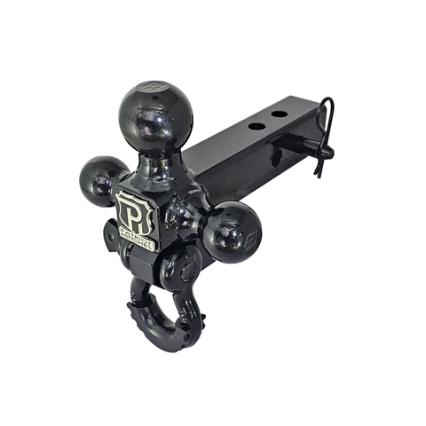 The Captain 4 in 1 - Patriot Hitches 4-Way 3-Ball Mount for 2" Hitches - The Captain - 30K - Black Gloss Accent (Black Gloss)