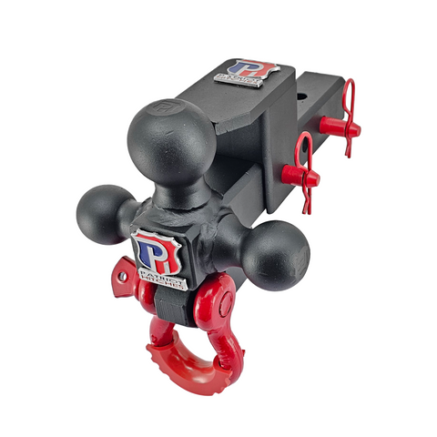 The Captain 5 in 1 - Patriot Hitches 5-Way 3-Ball Mount for 2" Hitches - The Captain - 30K – Red Accent