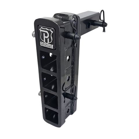 The Major - Patriot Hitches Adjustable Drop/Rise Hitch Stacked Receivers for 2" Hitches - 10" Drop/Rise – 25k - Black Texture Accent (Black Gloss)