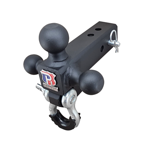 The Captain 4 in 1 - Patriot Hitches 4-Way 3-Ball Mount for 2-1/2" Hitches - The Captain - 30K - Silver Accent