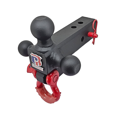 The Captain 4 in 1 - Patriot Hitches 4-Way 3-Ball Mount for 2-1/2" Hitches - The Captain - 30K - Red Accent
