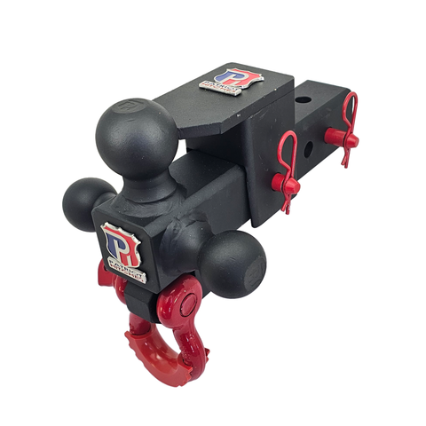 The Captain 5 in 1 - Patriot Hitches 5-Way 3-Ball Mount for 2-1/2" Hitches - The Captain - 30K – Red Accent