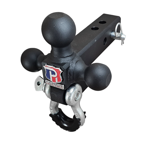 The Captain 4 in 1 - Patriot Hitches 4-Way 3-Ball Mount for 2" Hitches - The Captain - 30K - Silver Accent