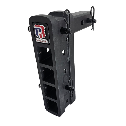 The Major - Patriot Hitches Adjustable Drop/Rise Hitch Stacked Receivers for 2" Hitches - 10" Drop/Rise – 25k - Black Gloss Accent