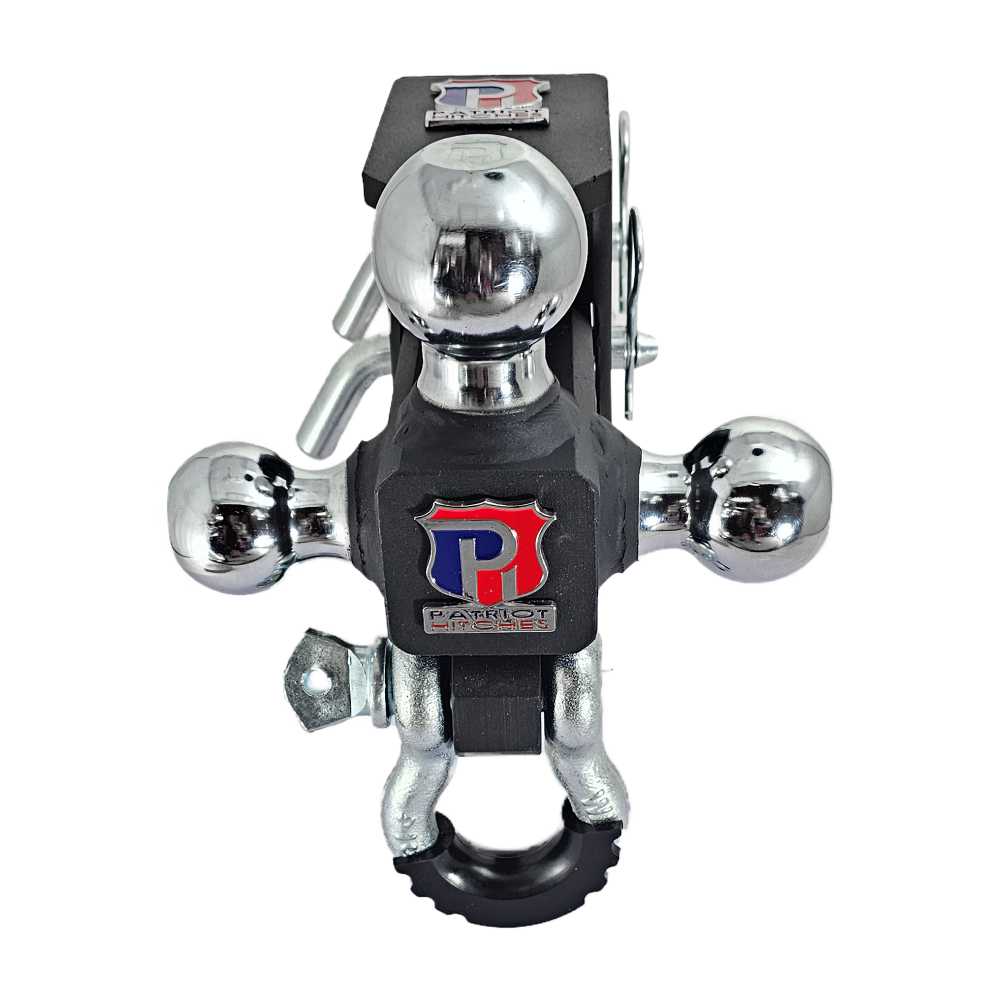 The Captain 5 in 1 - 5-Way 3-Ball Mount for 2-1/2" Hitches - 30K – Silver Accent (Texture Chrome)