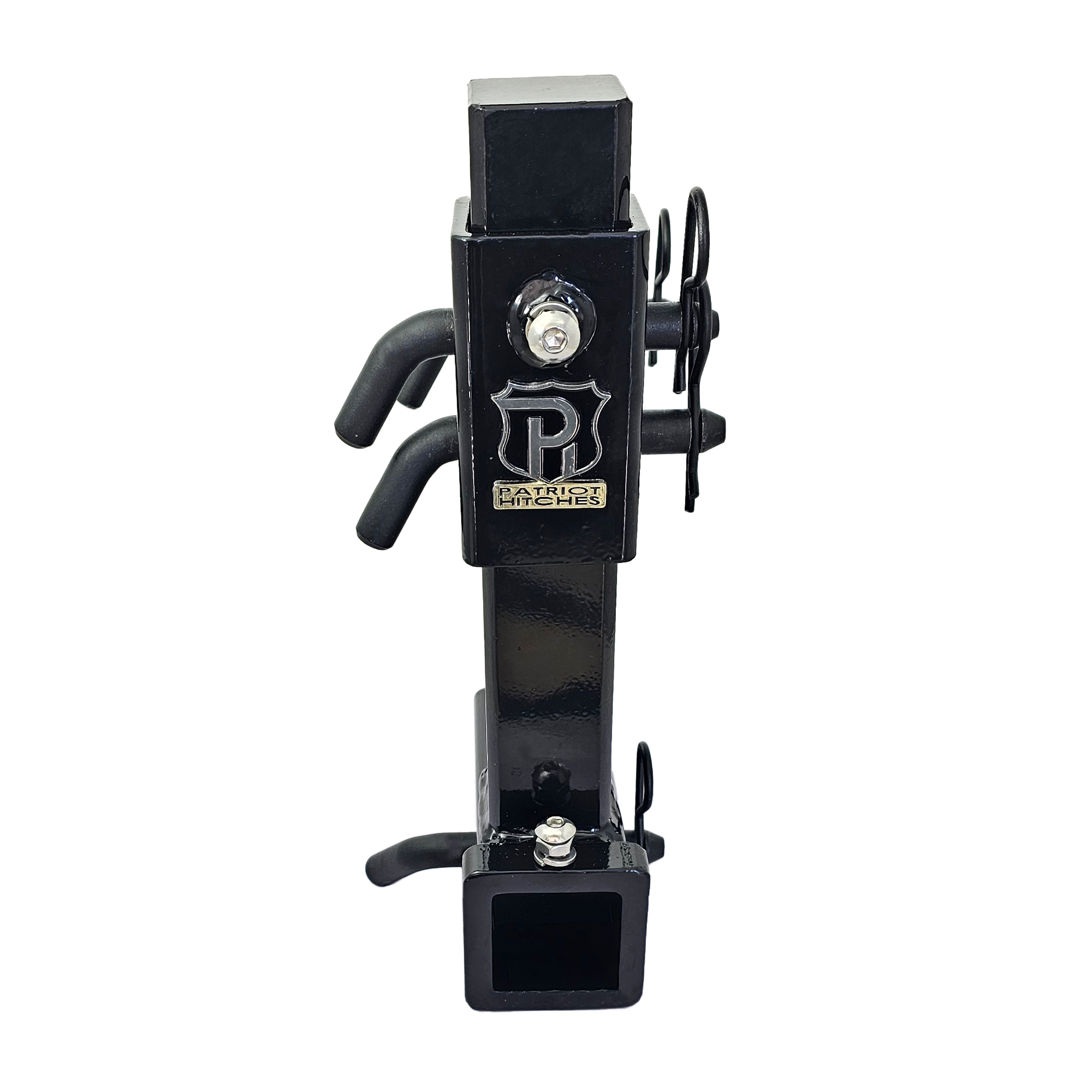 The General Heavy Duty - 2" Adjustable Drop Hitch Adapter - 11" Rise/Drop - 10K - Black Texture Accent (Black Gloss)