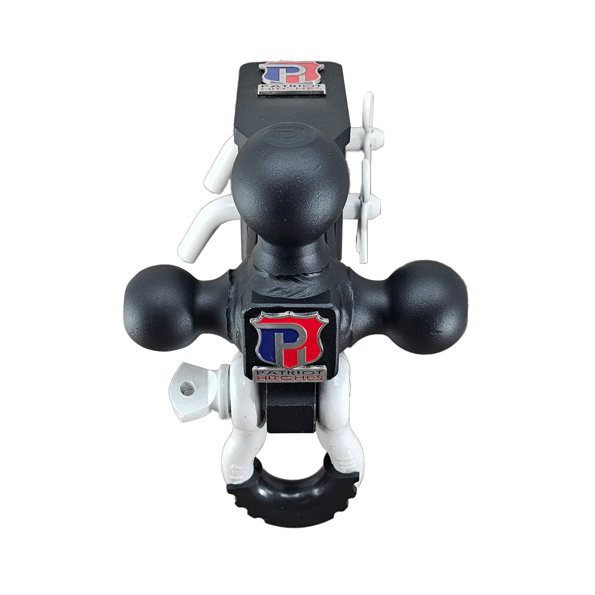 The Captain 5 in 1 - 5-Way 3-Ball Mount for 2" Hitches - 30K – White Accent
