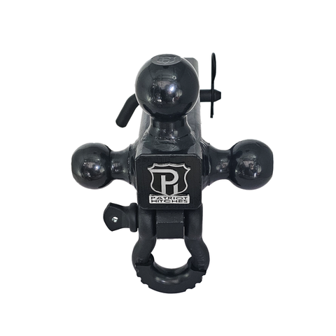 Patriot Hitches 4-Way 3-Ball Mount for 2-1/2" Hitches - The Captain - 30K - Black Texture Accent (Black Gloss)