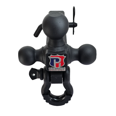 Patriot Hitches 4-Way 3-Ball Mount for 2" Hitches - The Captain - 30K - Black Texture Accent