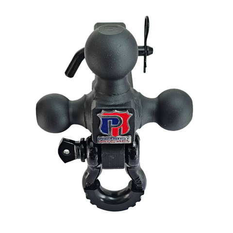 Patriot Hitches 4-Way 3-Ball Mount for 2" Hitches - The Captain - 30K - Black Gloss Accent