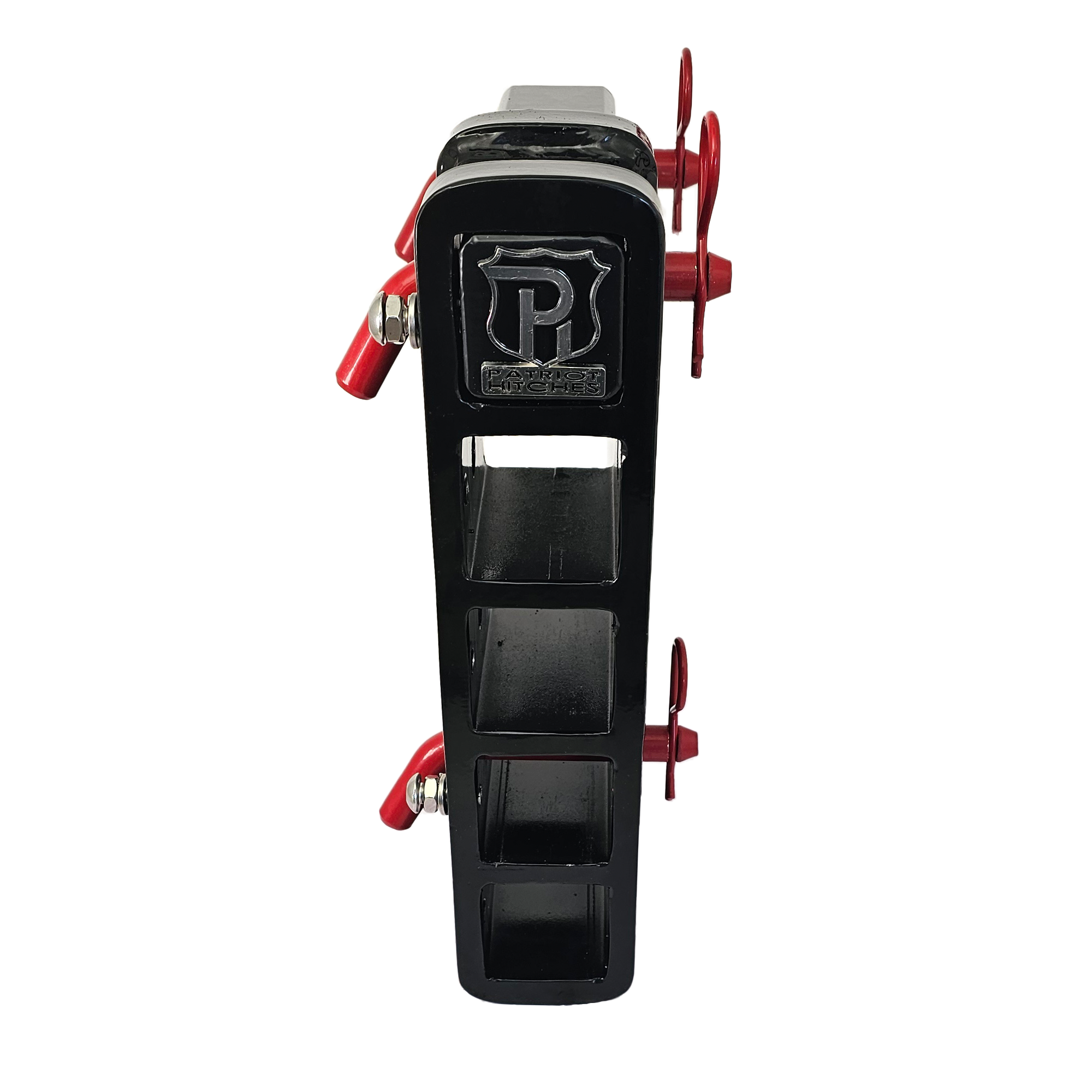 The Major - Patriot Hitches Adjustable Drop/Rise Hitch Stacked Receivers for 2" Hitches - 10" Drop/Rise – 30k - Red Accent (Black Gloss)