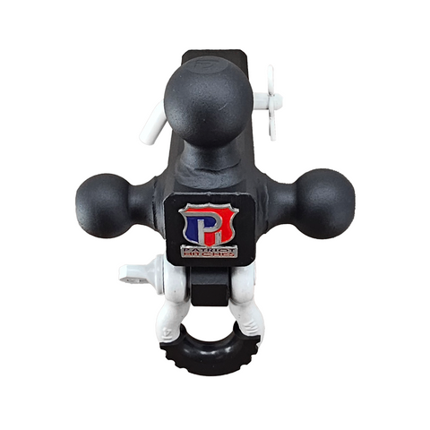 Patriot Hitches 4-Way 3-Ball Mount for 2-1/2" Hitches - The Captain - 30K - White Accent