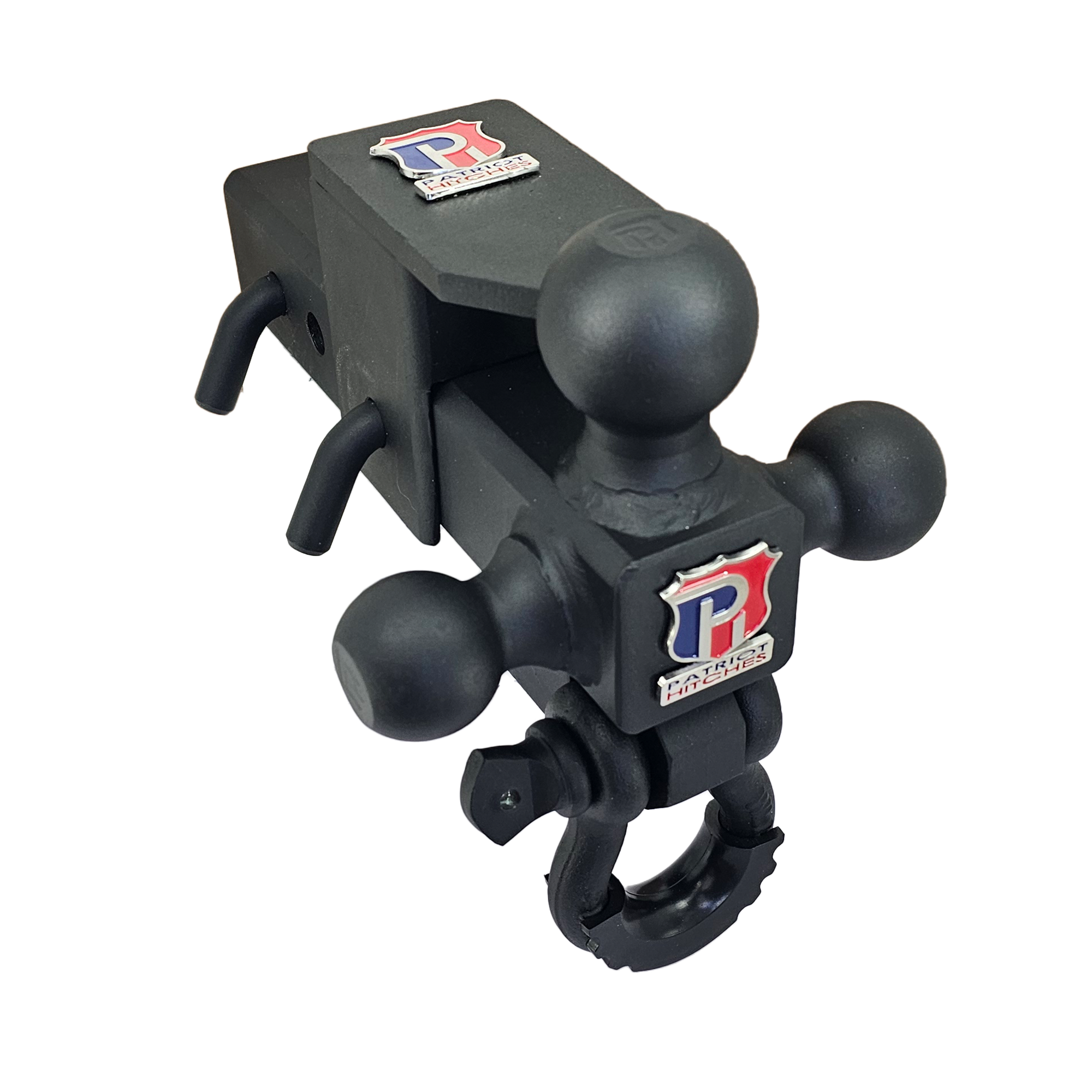 The Captain 5 in 1 - 5-Way 3-Ball Mount for 2-1/2" Hitches - 30K – Black Texture Accent