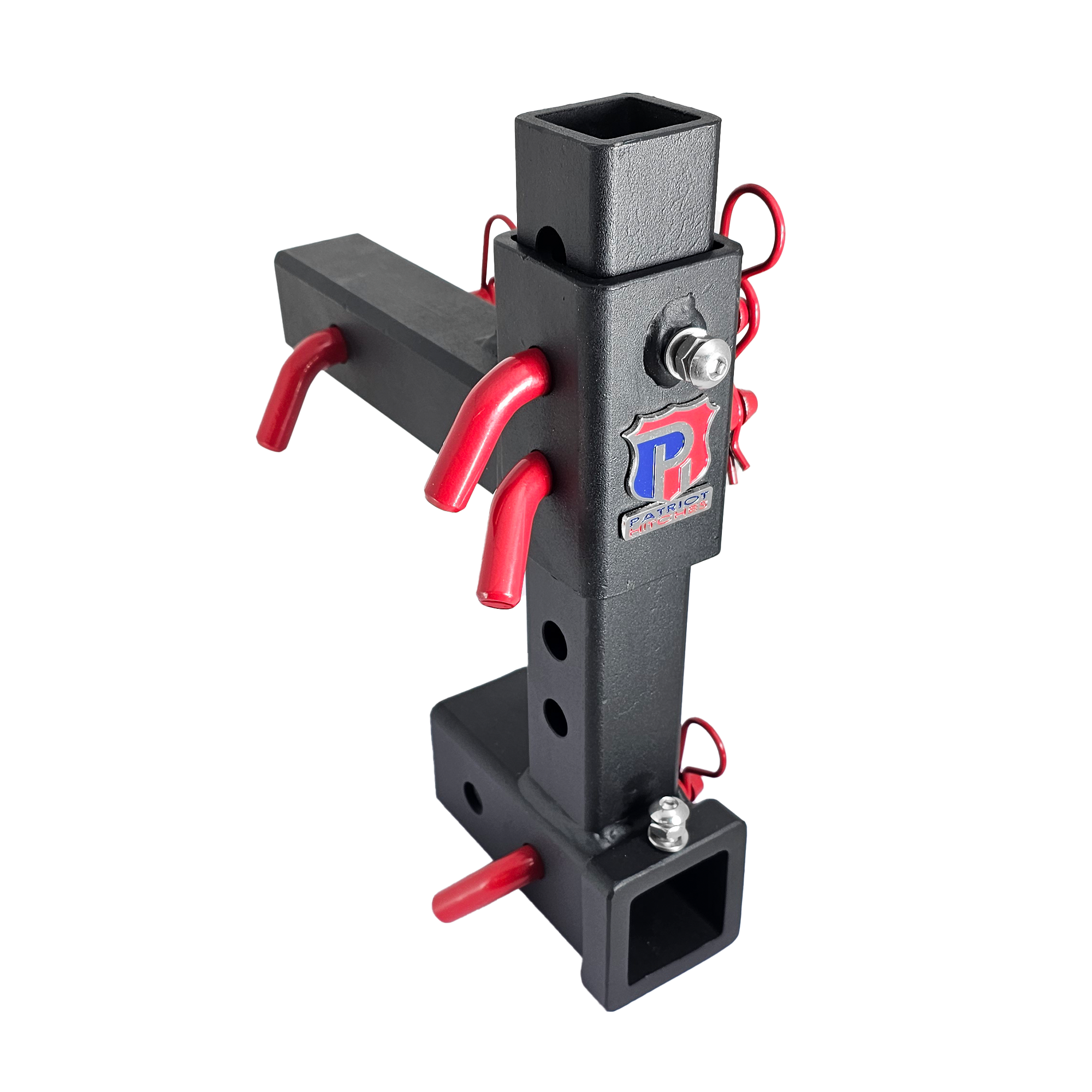 The General Normal Duty - 2" Adjustable Drop Hitch Adapter - 11" Rise/Drop - 7K - Red Accent