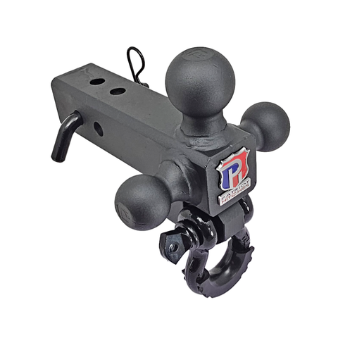 The Captain 4 in 1 - Patriot Hitches 4-Way 3-Ball Mount for 2-1/2" Hitches - The Captain - 30K - Black Gloss Accent