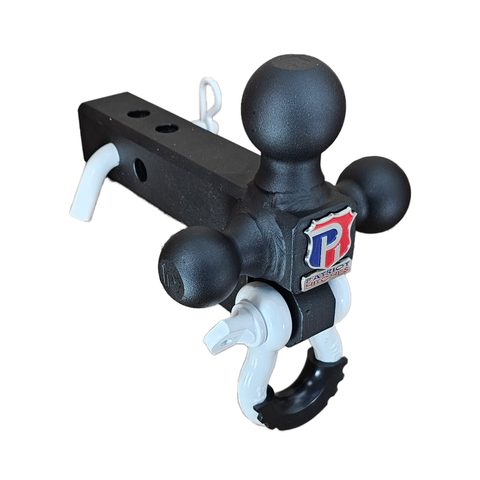 The Captain 4 in 1 - Patriot Hitches 4-Way 3-Ball Mount for 2" Hitches - The Captain - 30K - White Accent