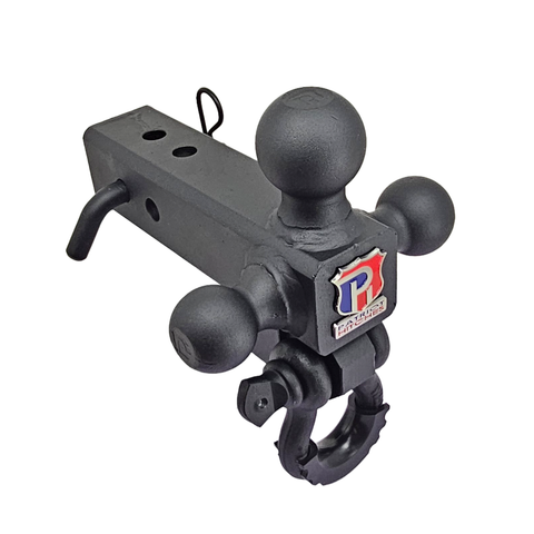 The Captain 4 in 1 - Patriot Hitches 4-Way 3-Ball Mount for 2-1/2" Hitches - The Captain - 30K - Black Texture Accent