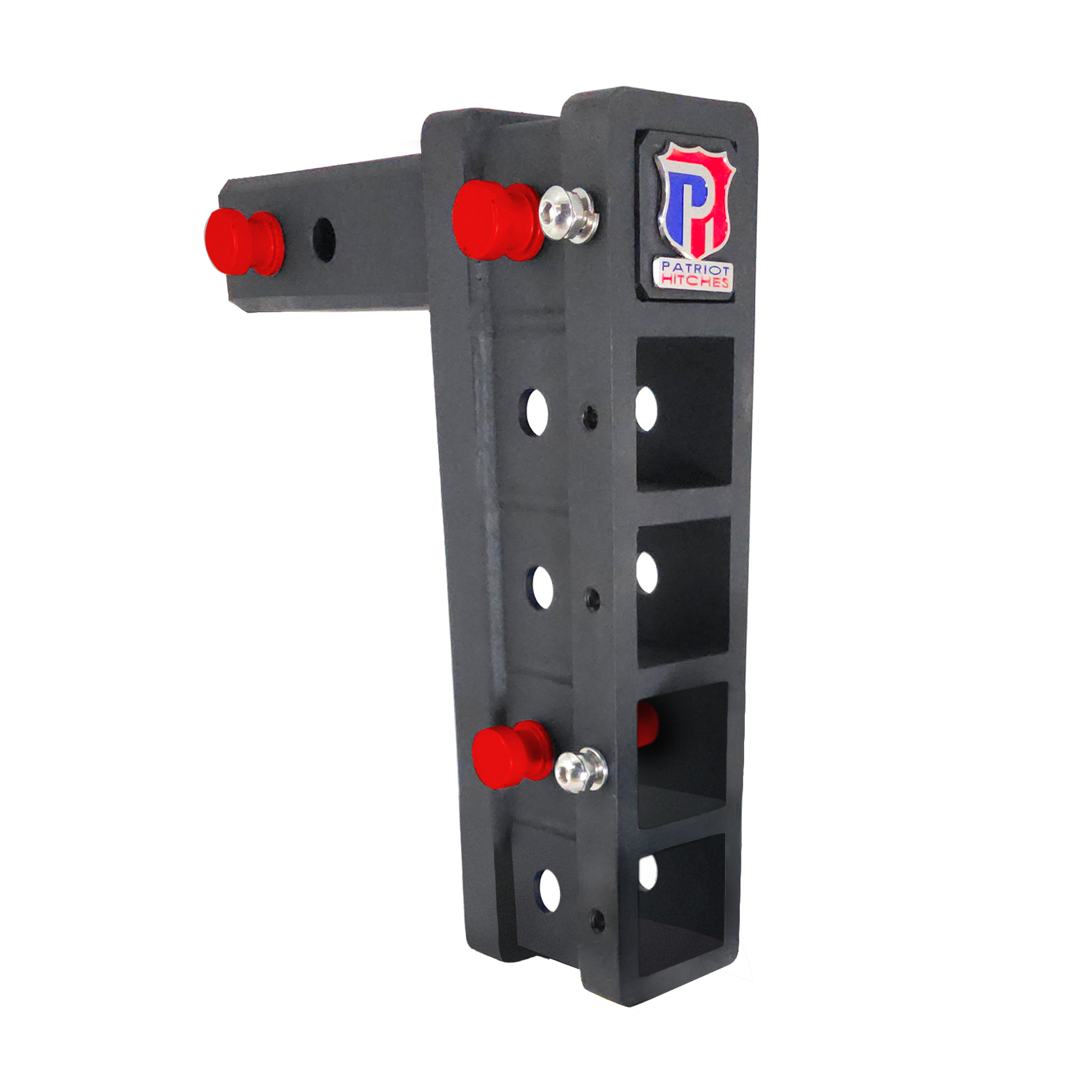 The Major - Patriot Hitches Adjustable Drop/Rise Hitch Stacked Receivers for 2" Hitches - 10" Drop/Rise – 30K - Red Accent