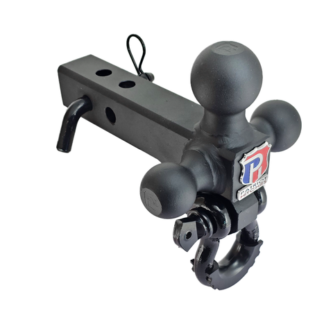 Patriot Hitches 4-Way 3-Ball Mount for 2" Hitches - The Captain - 30K - Black Gloss Accent