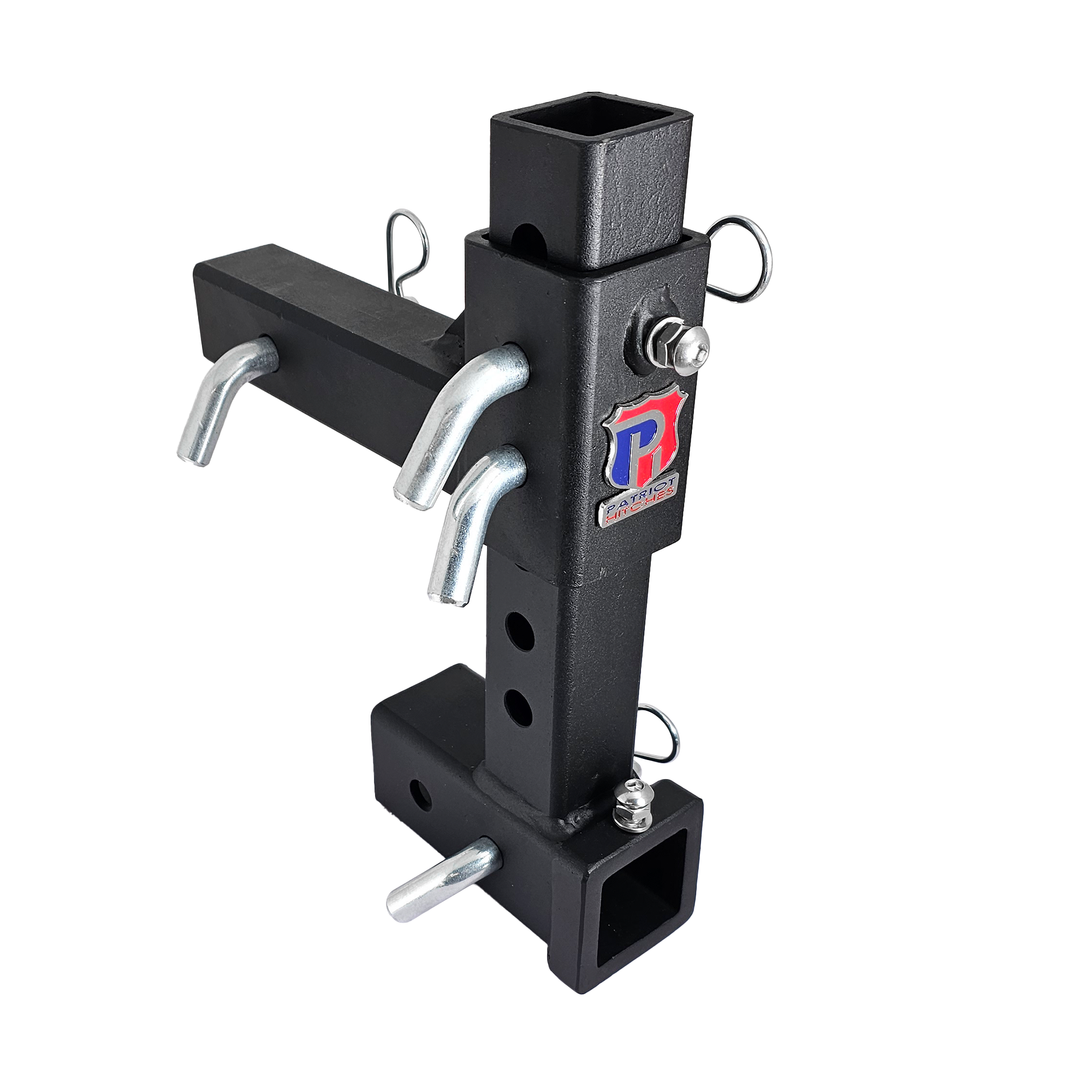 The General Normal Duty - 2" Adjustable Drop Hitch Adapter - 11" Rise/Drop - 7K - Silver Accent