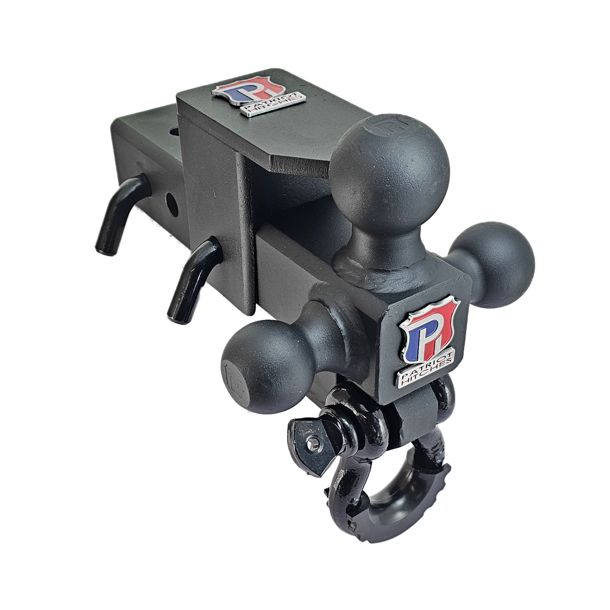 The Captain 5 in 1 - 5-Way 3-Ball Mount for 2-1/2" Hitches - 30K – Black Gloss Accent