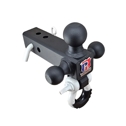 Patriot Hitches 4-Way 3-Ball Mount for 2-1/2" Hitches - The Captain - 30K - White Accent