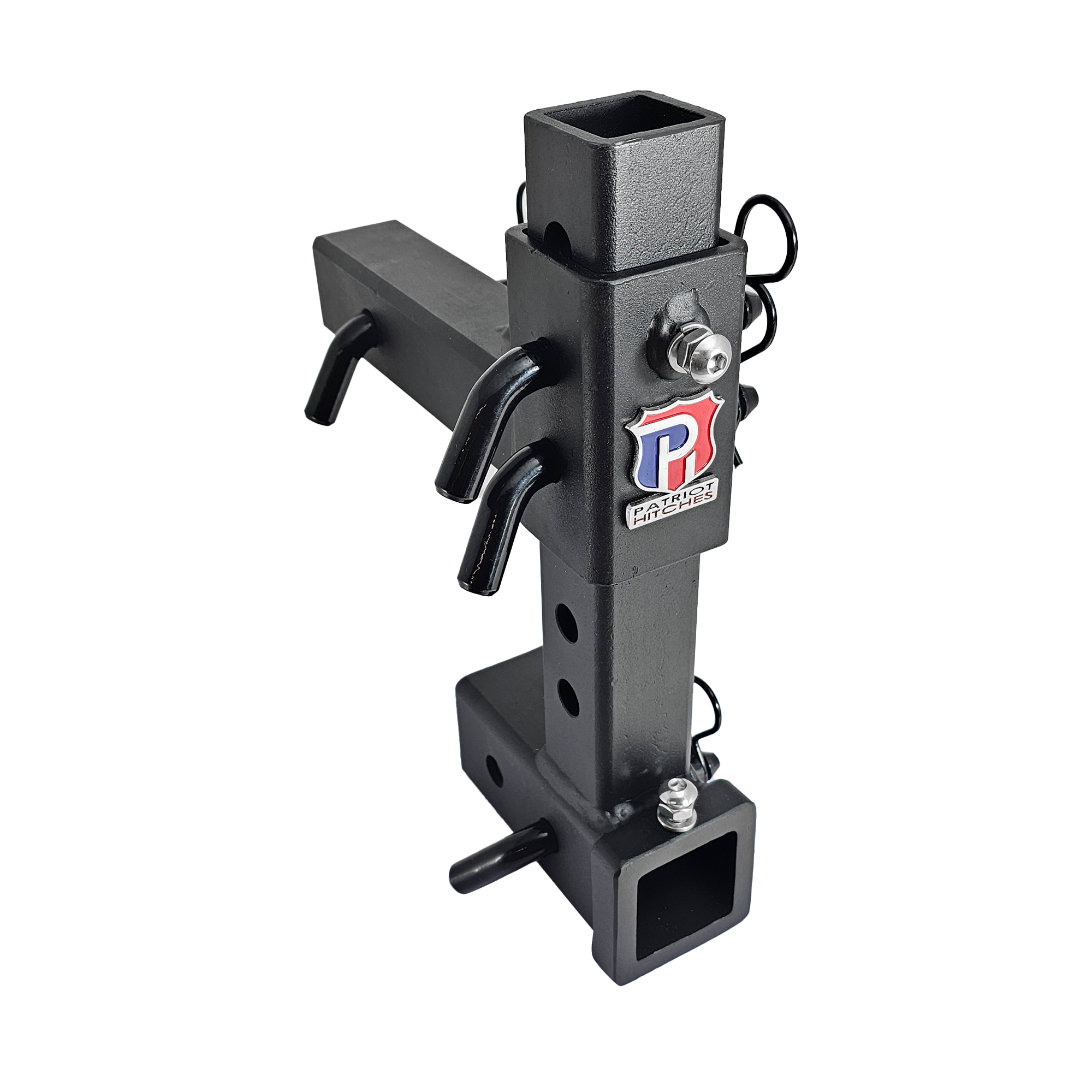 The General Normal Duty - 2" Adjustable Drop Hitch Adapter - 11" Rise/Drop - 7K - Black Gloss Accent