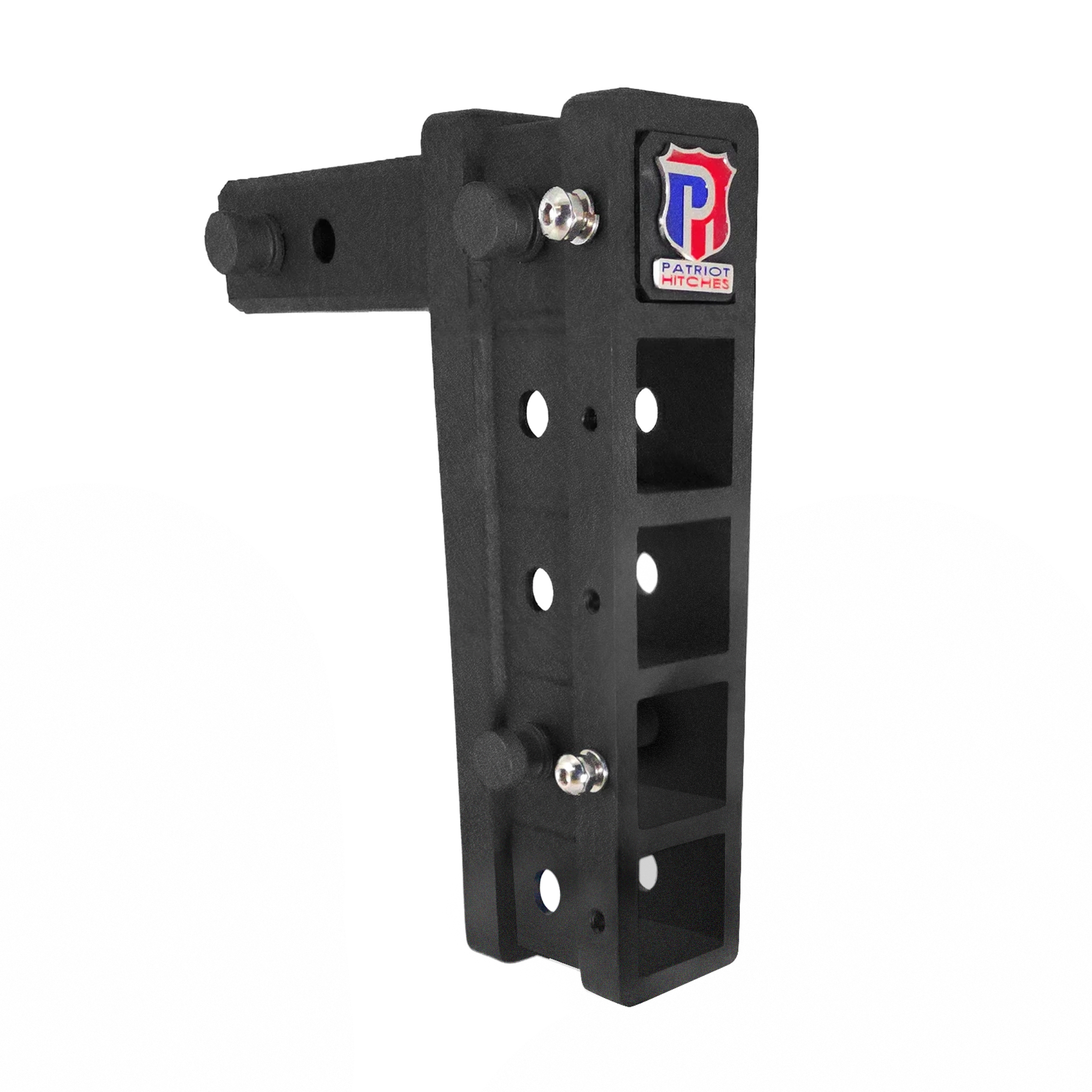 The Major - Patriot Hitches Adjustable Drop/Rise Hitch Stacked Receivers for 2" Hitches - 10" Drop/Rise – 30K - Black Texture Accent
