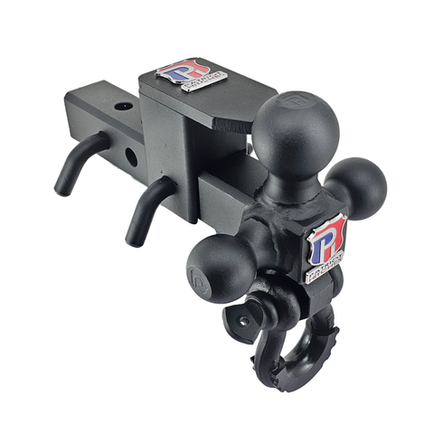 The Captain 5 in 1 - Patriot Hitches 5-Way 3-Ball Mount for 2" Hitches - The Captain - 30K – Black Texture Accent