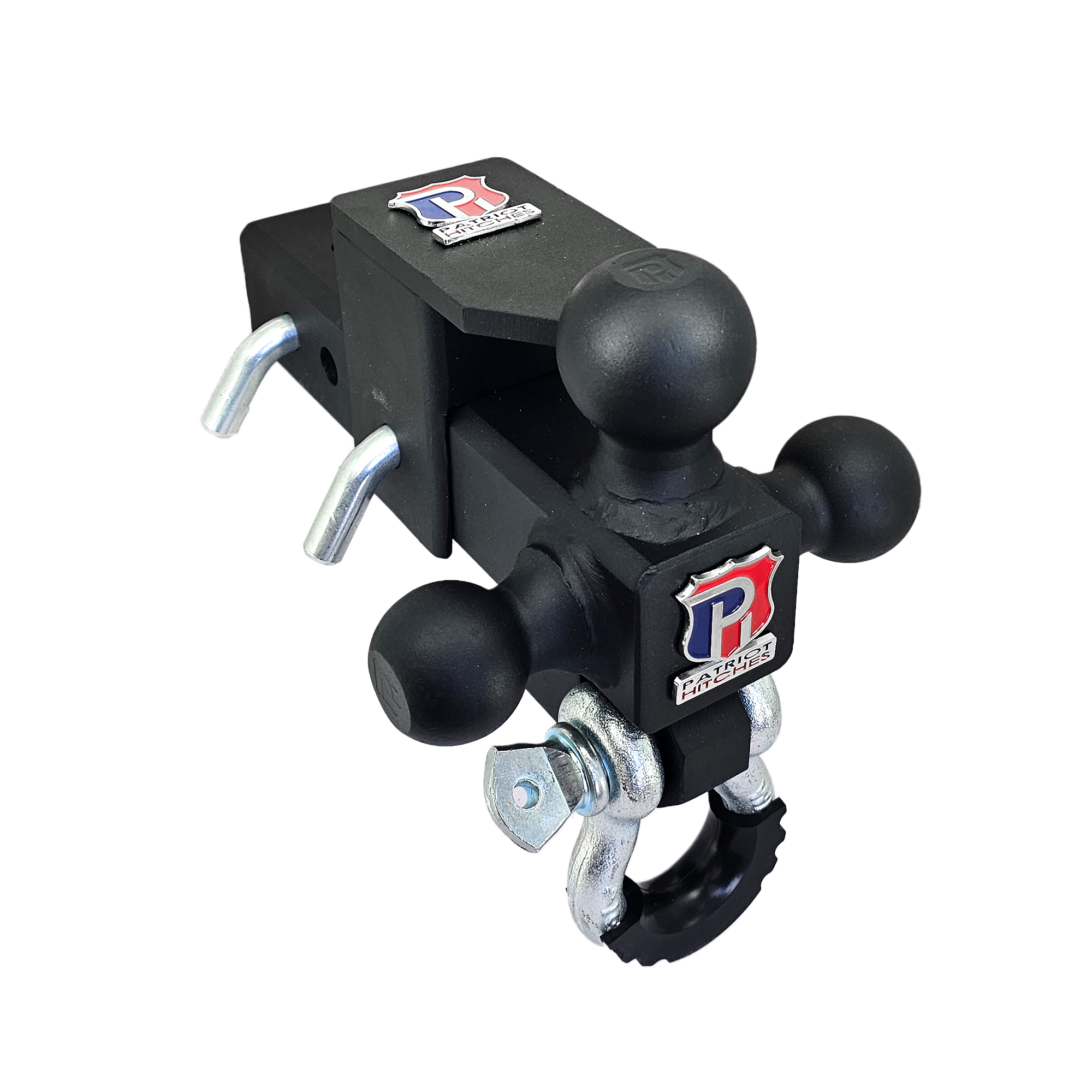 The Captain 5 in 1 - 5-Way 3-Ball Mount for 2-1/2" Hitches - 30K – Silver Accent