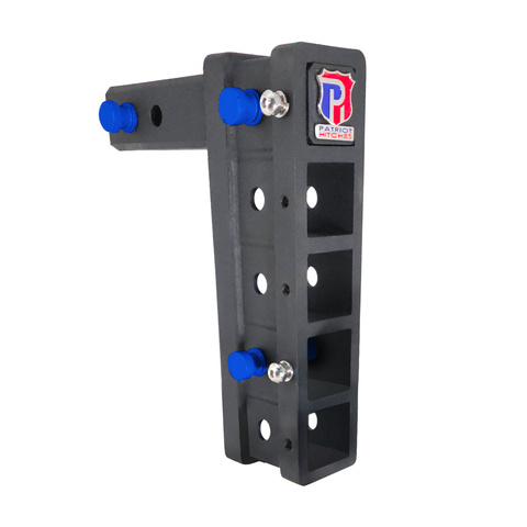 The Major - Patriot Hitches Adjustable Drop/Rise Hitch Stacked Receivers for 2" Hitches - 10" Drop/Rise – 30K - Blue Accent